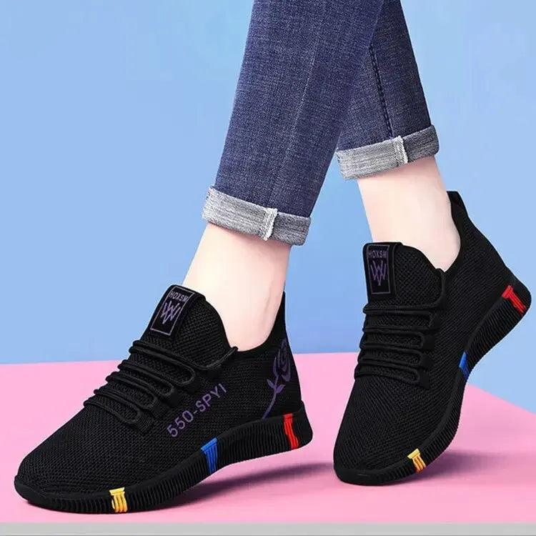 Women's Spring/summer Soft-soled Knitted Casual Shoes Trendy Sport Shoes Single - petguardiansupplies