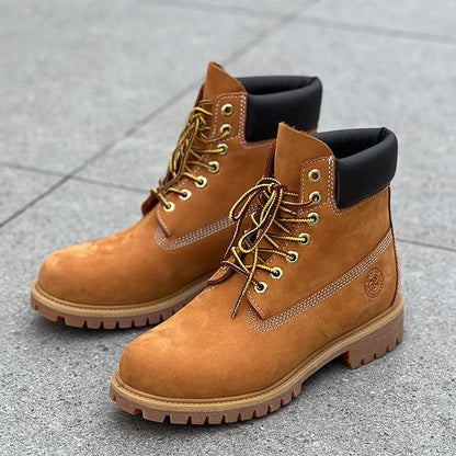 Men Fashion Outdoor Shoes Genuine Leather Boots 2024 Male Casual Waterproof Boots - petguardiansupplies