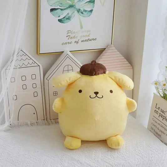 40-50cm Sanrio Pompompurin Stuffed Plush Toys Big Size Lovely Pillow Gift Kids Super Soft Pom Pom Purin Plushie Doll Room Decor - petguardiansupplies