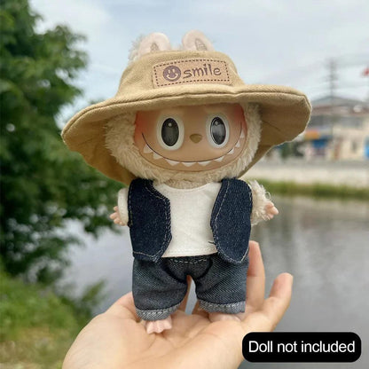 17cm Cute Mini Clothes Plush Hoodie Dolls Jumpsuit Clothing Fans Overalls No Doll Accessories for Korea Kpop Exo Labubu Idol - petguardiansupplies