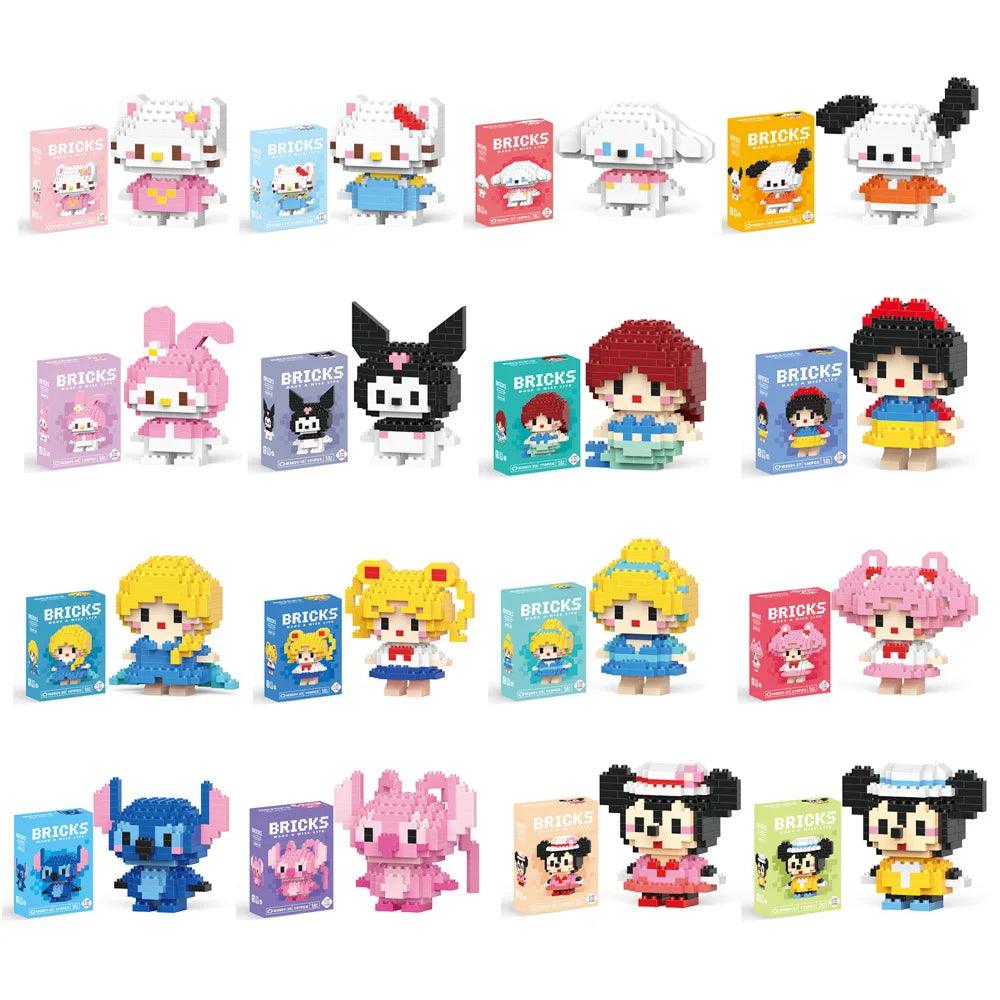 Building Blocks Kuromi Anime Figure Melody Cartoon Kids Toys Blocks for Lego Cute Hello Kitty Particles Assembled Blocks - petguardiansupplies