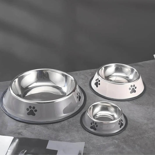 1PC Stainless Steel Pet Bowl Cat Bowl Dog Food Bowl Multi-Specification Anti-fall Food Bowl Food Bowl Feeding Pet Supplies - petguardiansupplies