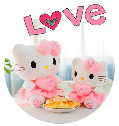 Cute Hello Kitty Pink Plush Stuffed Toys Anime Cartoon Plushie Doll Soft Stuffed Pillow Toys For Children Birthday Xmas Gifts - petguardiansupplies