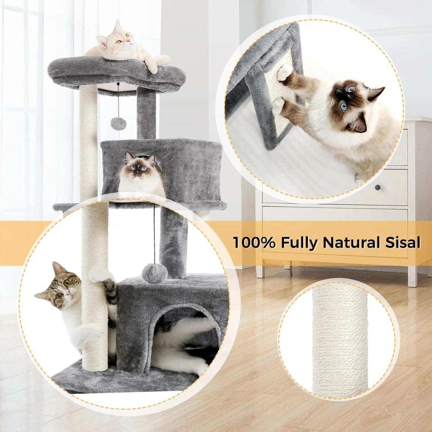 Speedy Pet Multifunctional Chair Creative Cube House with Scratching Removable Pad Cushions Pet Activity Cat Tree with Ball - petguardiansupplies