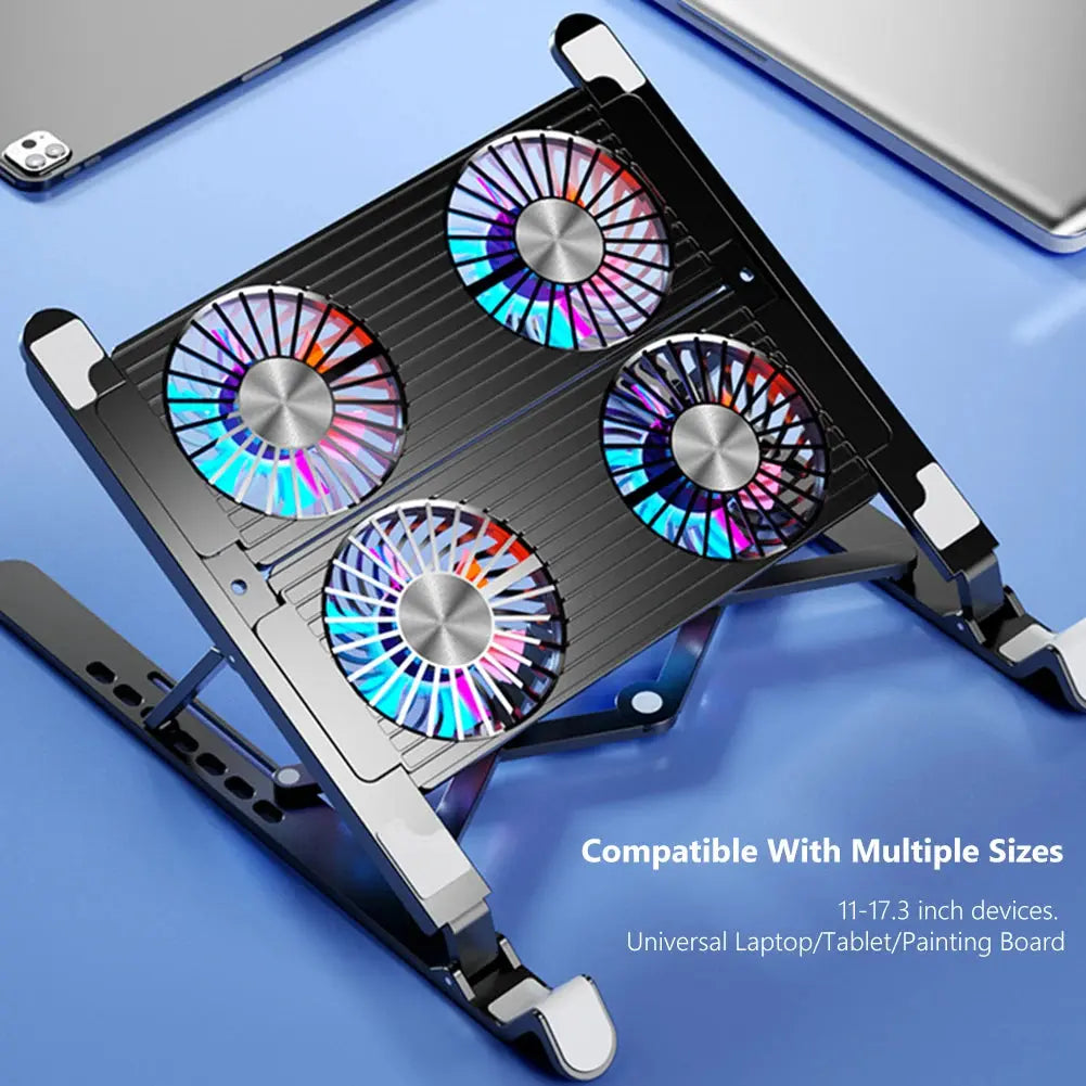 Laptop Cooler Base Stand with Cooling Fan Tablet Bracket Folding Holder Adjustable Notebook Stand for 11-17.3 inch Gaming Tablet - petguardiansupplies