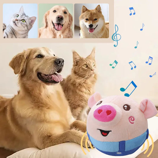 USB Electronic Pet Dog Toy Music Vibration Bouncing Jump Ball Toys Singing Talking Interactive Plush Doll Gift for Dogs and Cats - petguardiansupplies