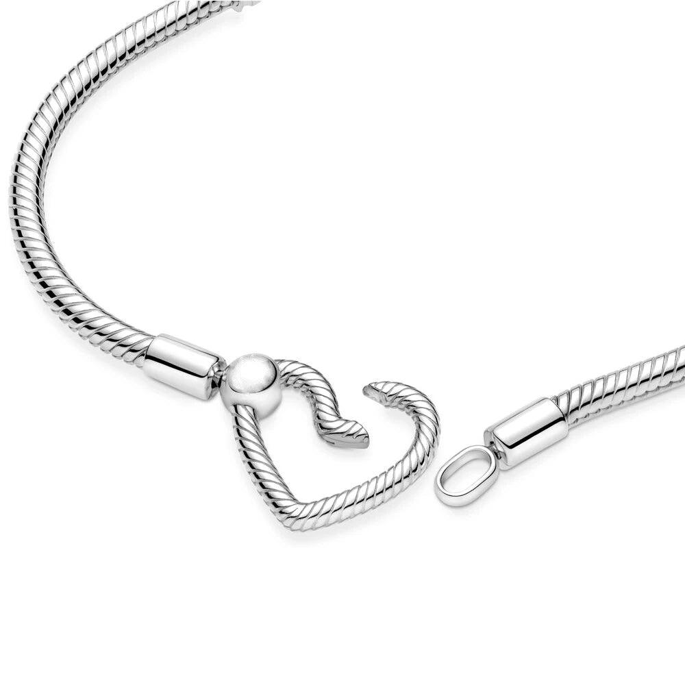 Pandora 925 Silver Moments Heart Closure Bracelet for Women Christmas and Birthday Gifts Fit Original Jewelry Accessories DIY - petguardiansupplies