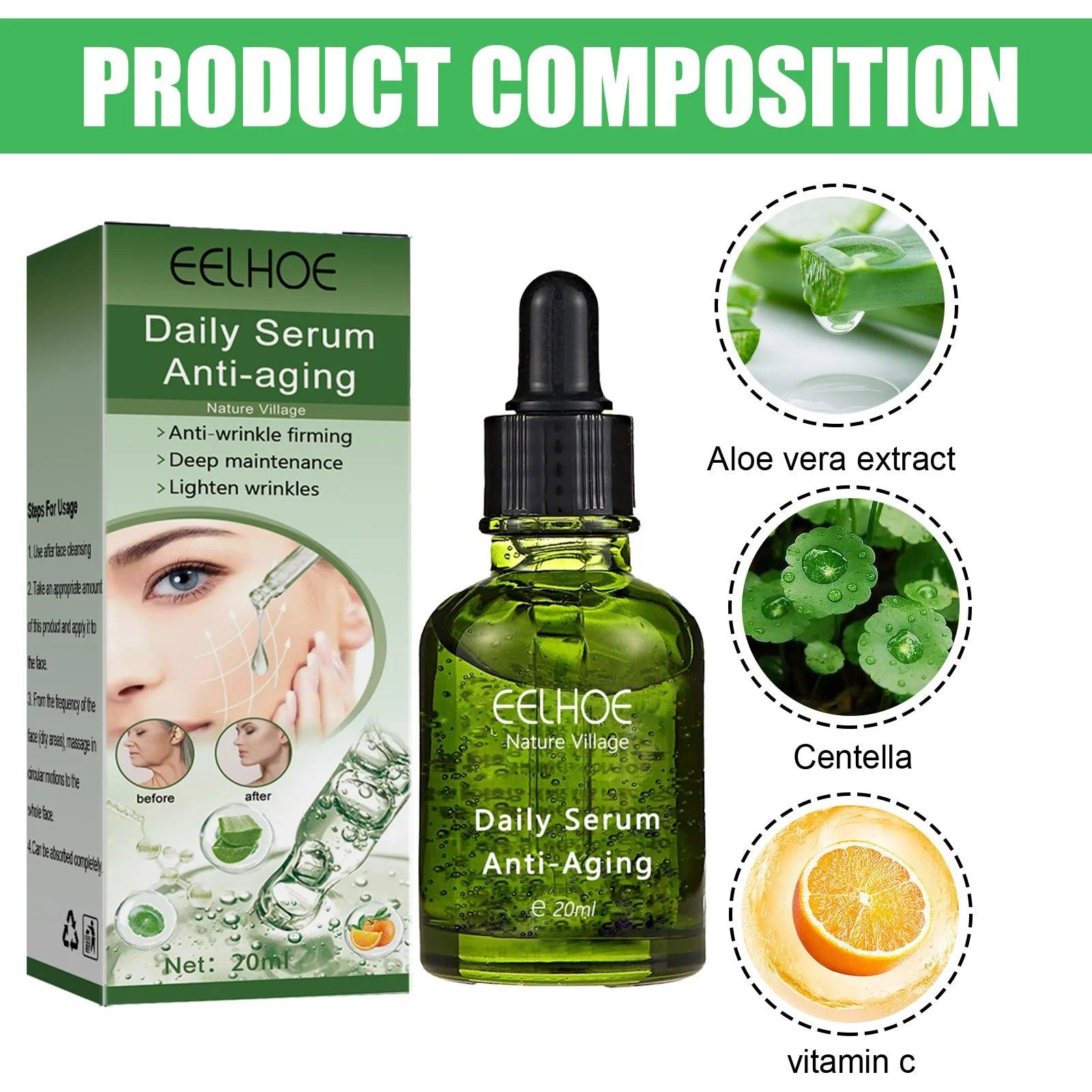 EELHOE Daily Serum Deep Anti-Aging Essence Lift And Tighten The Skin Suitable For Sensitive Skin Energetic Relieve Fine Lines - petguardiansupplies