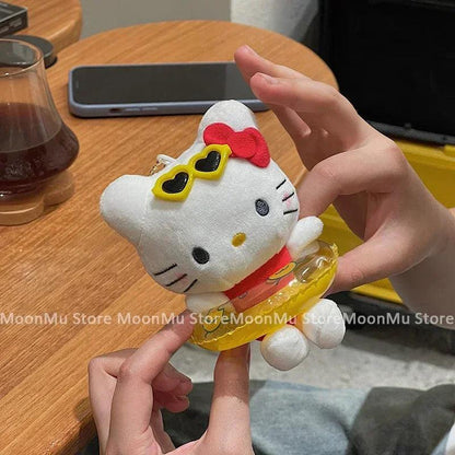 Sanrio Hello Kitty Plush Doll Keychain Pendant Cartoon Kt Cat Stuffed Plushies Key Ring Bag Accessories Girls Gift Kids Toys - petguardiansupplies