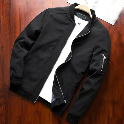 Men Bomber Jacket Thin Slim Long Sleeve baseball Jackets Mens Windbreaker Zipper Windbreaker Jacket Male Outwear Brand Clothing - petguardiansupplies