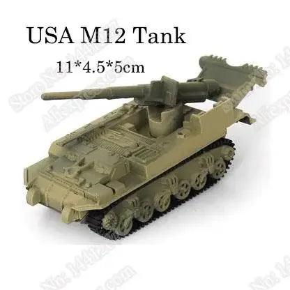 1pcs 1:72 4D Plastic Assemble Tank Kits World War II Model Puzzle Assembling Military Sand Table Toys For Children - petguardiansupplies