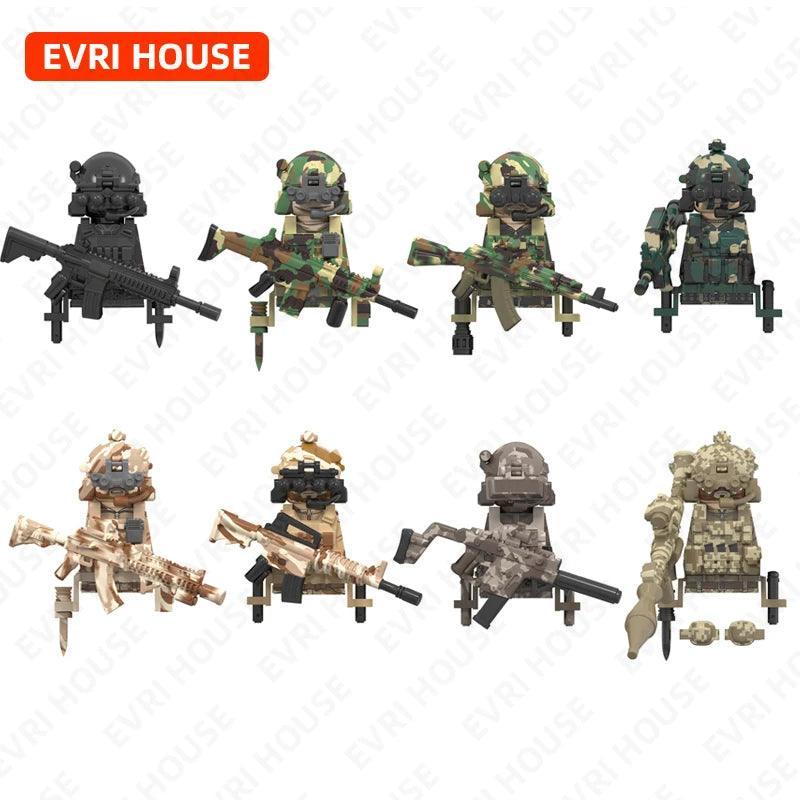 Special Forces Mini Action Figures Navy Seals Modern Soldiers SWAT KSK SSO Bricks Building Blocks Toys for Children WM6147 - petguardiansupplies