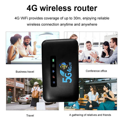 Gen2 4G WiFi Router Lte 150Mbps CAT4 Portable Modem Mini Router with SIM Card Slot Hotspot Pocket 3000mAh for Outdoor Travel - petguardiansupplies