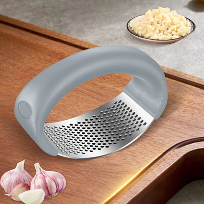 Stainless Steel Garlic Masher Manual Garlic Chopper Curve Garlic Press Crusher for Fruit Vegetable Kitchen Gadget Accessories - petguardiansupplies