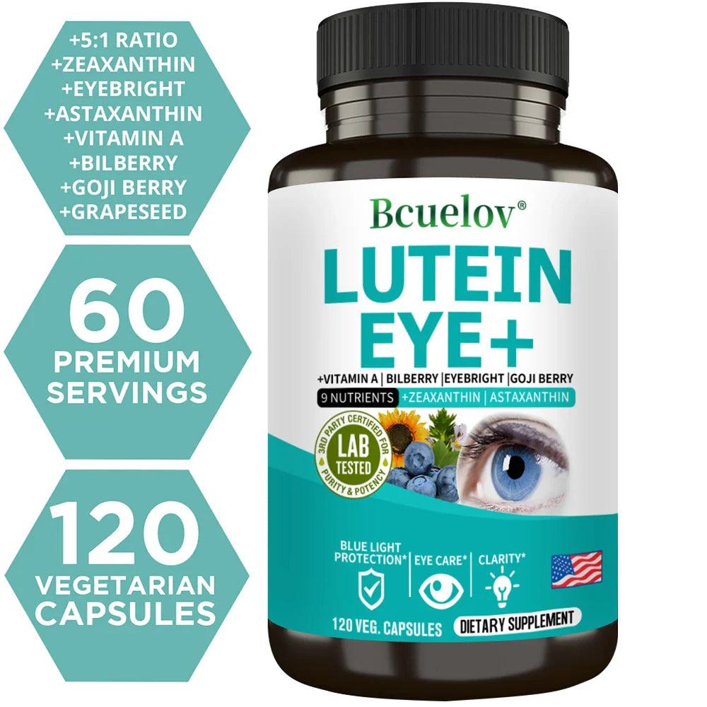 Lutein Eye + Vitamins Zeaxanthin Bilberry Supplement - Retina Eye Lens Health Relieve Eye Strain Dry Eyes & Vision Health Adults - petguardiansupplies