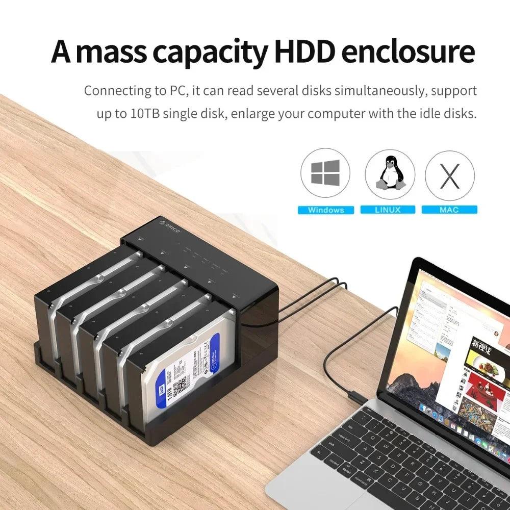 ORICO Hard Drive Docking Station 2/5 bay SATA to USB 3.0 HDD Docking for 2.5/3.5 inch HDD/SSDStation with Offline Clone Function - petguardiansupplies