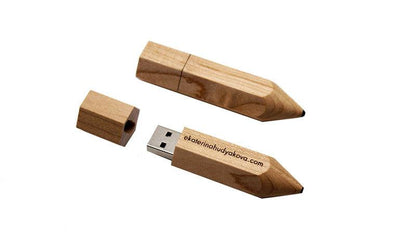 Wooden Pencil USB Flash Drives Free Custom Logo Pen Drive Maple Wood Real Capacity Memory Stick 64GB/32GB/16GB/8G/4G Gift U Disk - petguardiansupplies