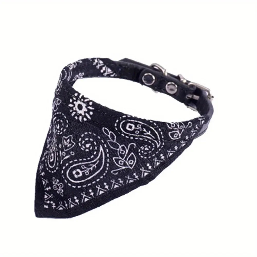 Adjustable Pet Bandana Collar, Polyester Knit Fabric Saliva Towel, Triangle Neckerchief for Small, Medium, Large Dogs & Cats - petguardiansupplies