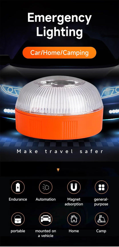 Led Car Emergency Light Flashlight Magnetic Induction Strobe Road Accident Lamp Beacon Safety Accessory - petguardiansupplies