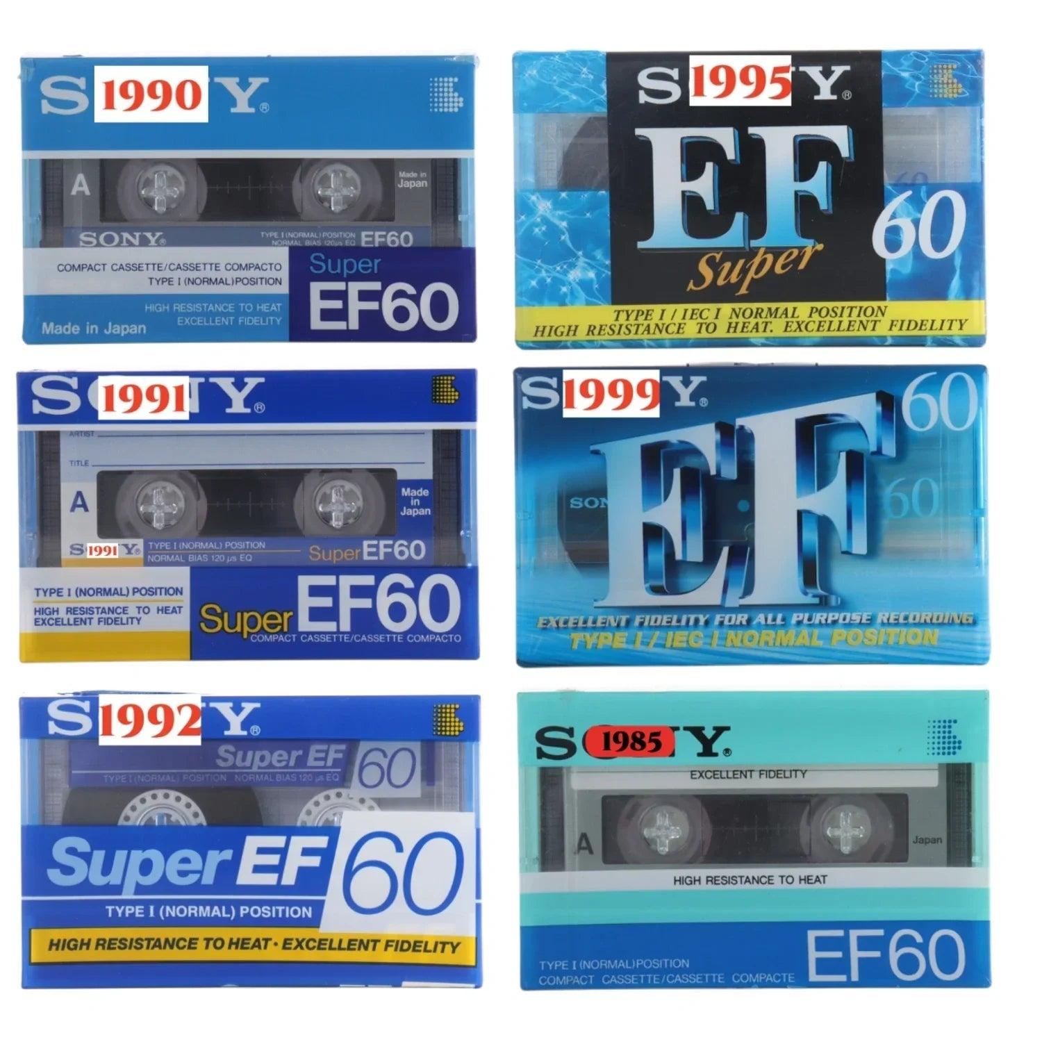 80- 90s Year Retro Sealed Normal Position Blank Cassette Tape EF60 Series - petguardiansupplies