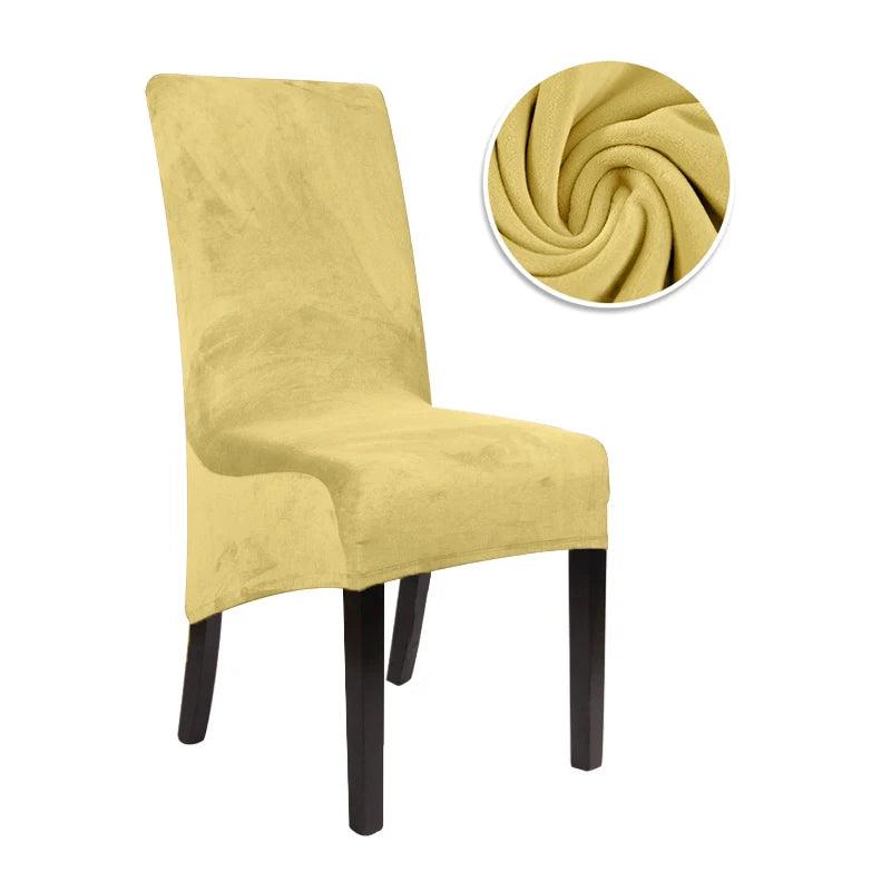 1/2/4/6 Pieces Real Velvet Fabric XL Size Chair Cover Big Size Long Back Europe Style Seat Chair Covers For Restaurant Hotel - petguardiansupplies