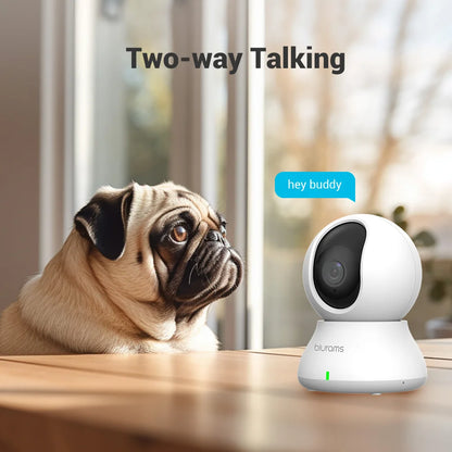 Blurams 2.4＆5G WiFi Indoor Camera, 2K, 360° PTZ Pet Dog IP CCTV Camera with Phone App, 2-Way Talk, Night Vision, for Home Securi - petguardiansupplies