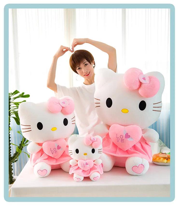 Cute Hello Kitty Pink Plush Stuffed Toys Anime Cartoon Plushie Doll Soft Stuffed Pillow Toys For Children Birthday Xmas Gifts - petguardiansupplies