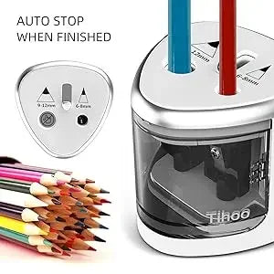 Tenwin New Two-hole Electric Automatic Pencil Sharpener Switch Pencil Sharpener Home Office School Supplies Stationery Art - petguardiansupplies