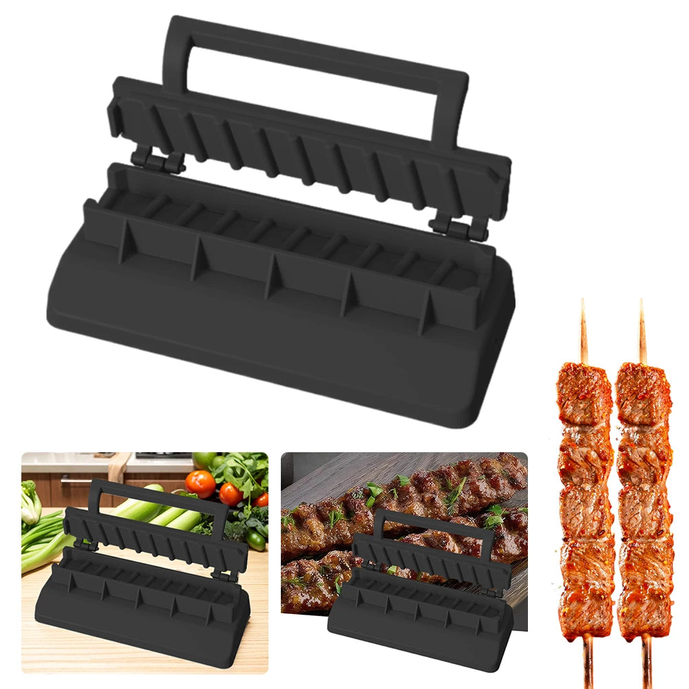 Large Kebab Maker Press Mould , Black/Gray Plastic Kabab Modle, Manual Kabob Mould, Camping Barbecue Skewers Kabob Maker Tool - petguardiansupplies