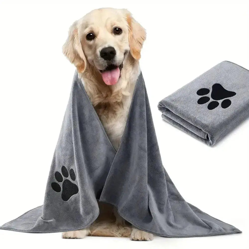 Microfiber Pet Bath Towel Embroidered Super Soft Absorbent Quick-Dry Thick Dog Cat Blanket For Dogs Bathrobe Grooming Supplies - petguardiansupplies