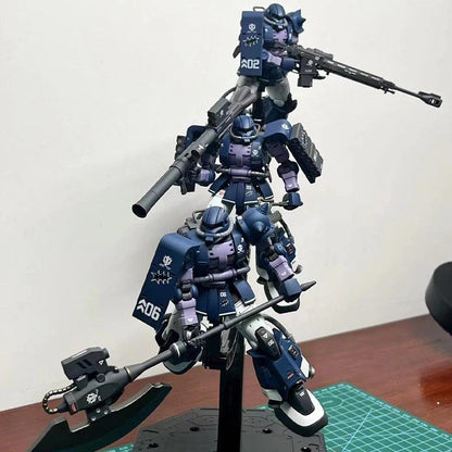 Gaogao Hg 1/144 Zaku Ms-06R-1A Assembly Model Action Model Kit 005 003 Zaku Ii High Sniper Rifle Axe Cannon Mobility Type Robot - petguardiansupplies