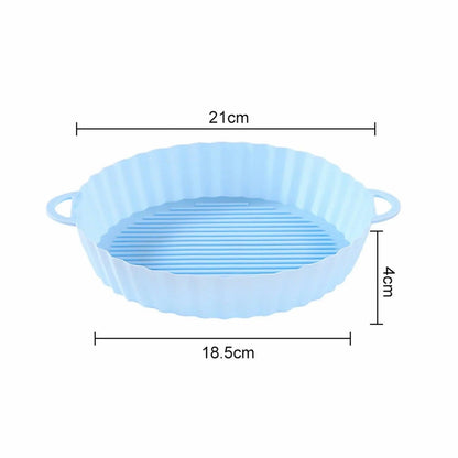 Air Fryer Tray Silicone Mold For Tefal Ey901840 Air Fryer Liner Basket Reusable Oven Baking Tray Non-Stick Pizza Grill Pan - petguardiansupplies