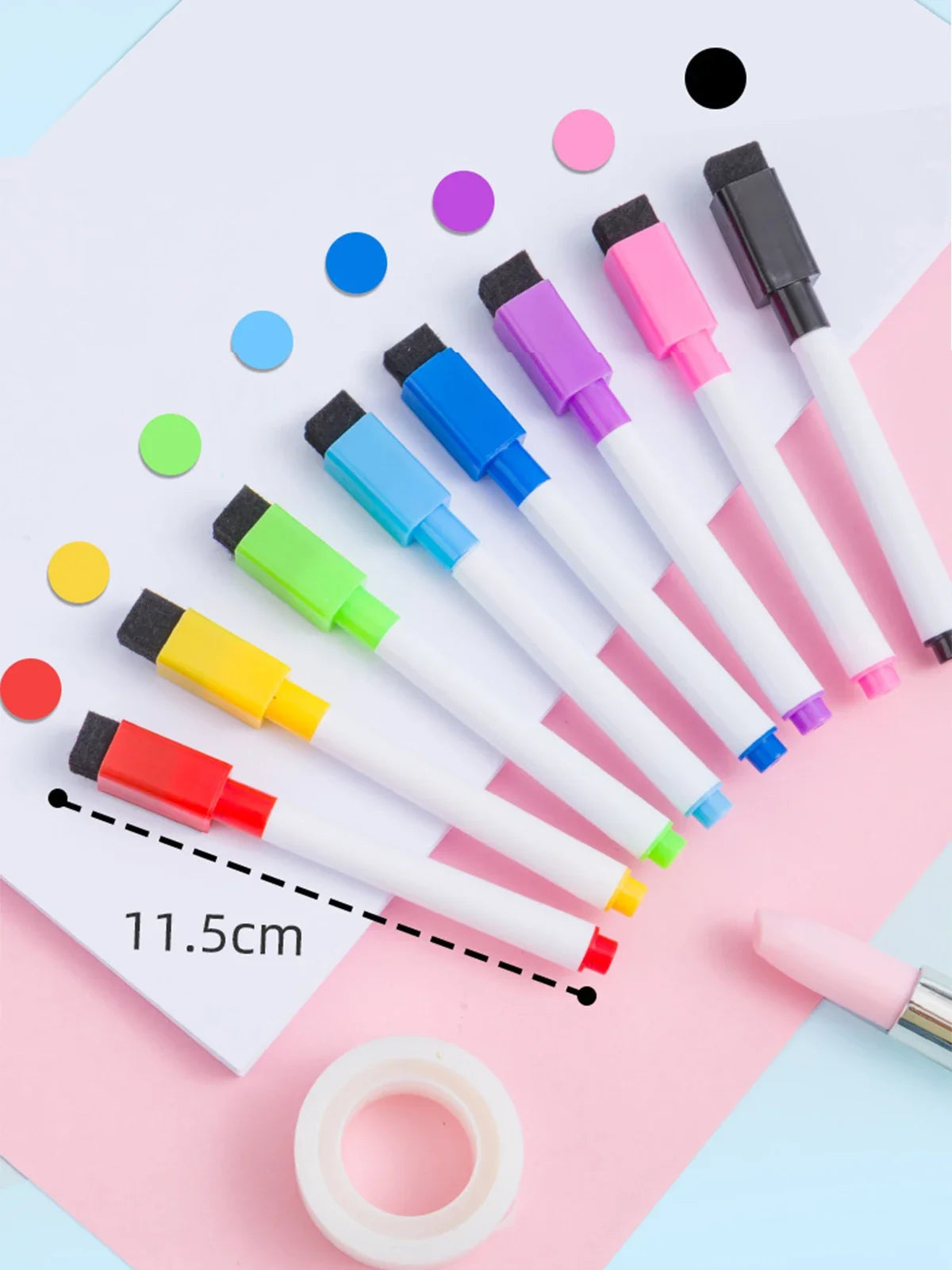 Magnetic Erasable Whiteboard Pen Color Options Blackboard Note Numbering Stationery Office Teaching Supplies for Classroom Use - petguardiansupplies