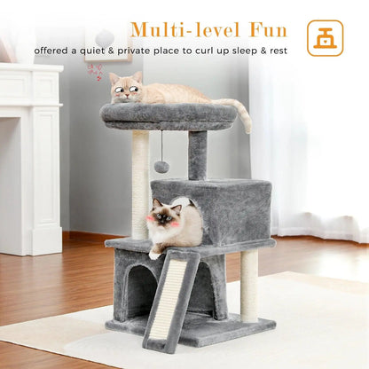 Speedy Pet Multifunctional Chair Creative Cube House with Scratching Removable Pad Cushions Pet Activity Cat Tree with Ball - petguardiansupplies