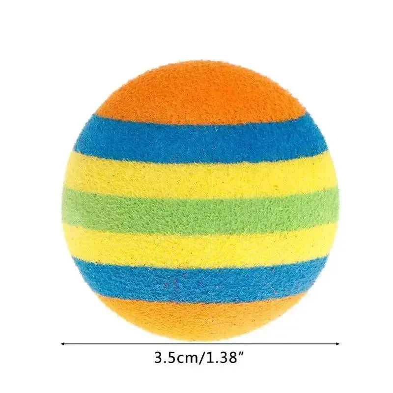 10Pcs Colorful Cat Toy Ball Interactive Cat Toys Play Chewing Rattle Scratch Natural Foam Ball Training Pet Supplies - petguardiansupplies