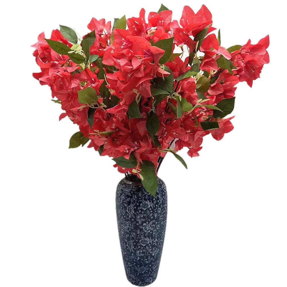 New Arrival 6pcs Silk Bougainvillea Glabra Artificial 3 Forks Bougainvillea Spectabilis Flower Branches - petguardiansupplies