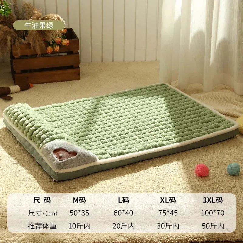 Winter Warm Dog Mat Luxury Sofa for Small Medium Dogs Plaid Bed for Cats Dogs Fluff Sleeping Removable Washable Pet Beds - petguardiansupplies