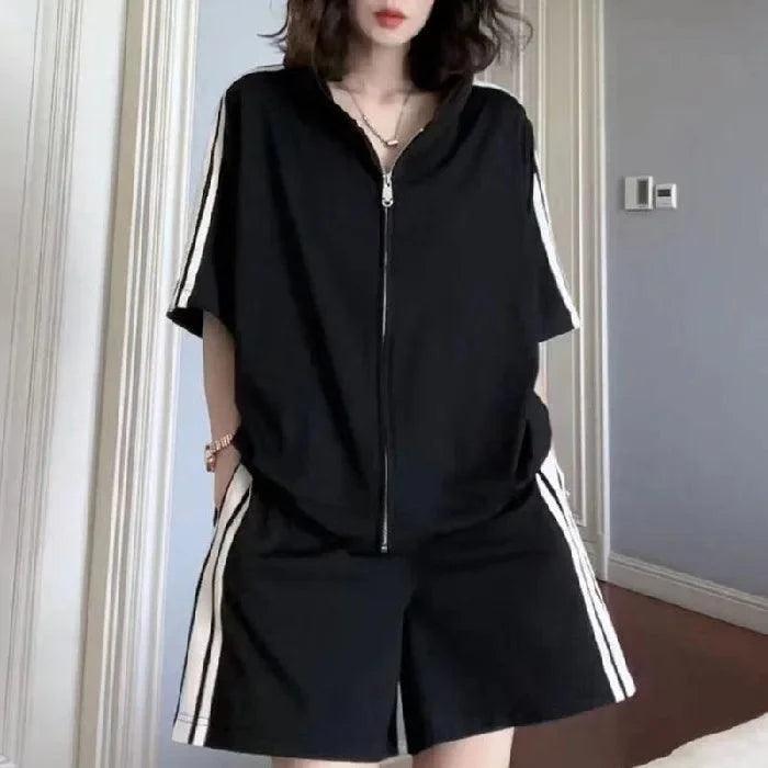 Casual Fashion Loose-fit Women's Summer Training Exercise Set Stylish Age-reducing Two-piece Suit - petguardiansupplies