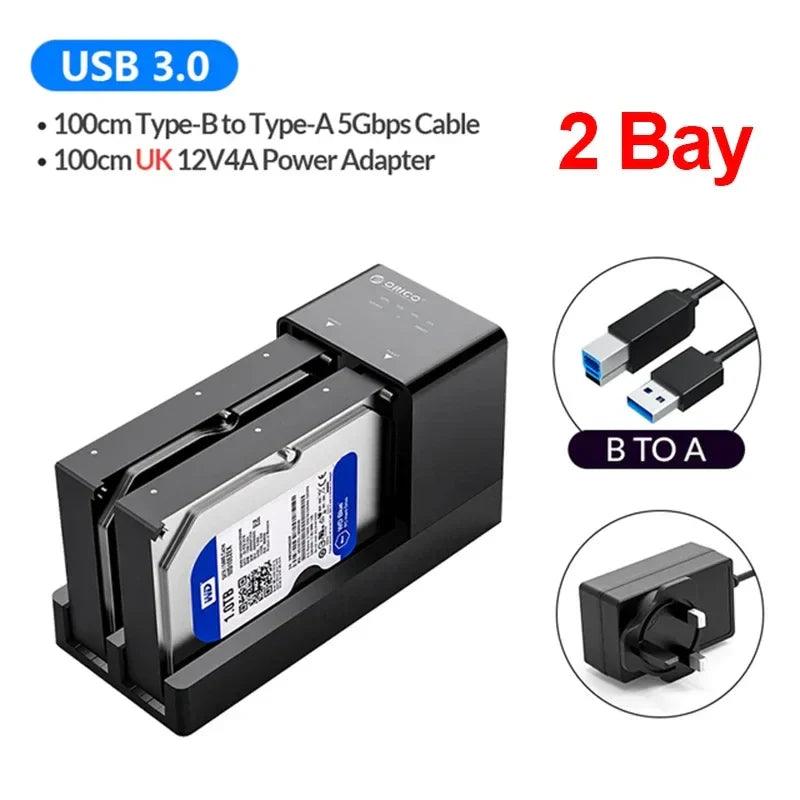 ORICO Hard Drive Docking Station 2/5 bay SATA to USB 3.0 HDD Docking for 2.5/3.5 inch HDD/SSDStation with Offline Clone Function - petguardiansupplies