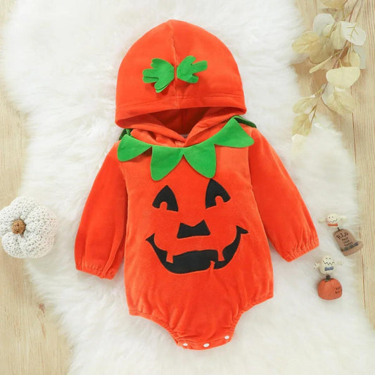 Long Sleeve Children's Halloween Costume Ins Demon Pumpkin Jumpsuit European Style Cross-border Supply Festival Clothing - petguardiansupplies