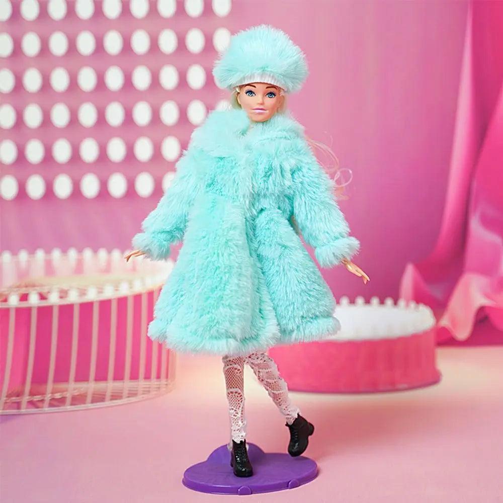 1 Set Fashion 30cm Doll Plush Overcoat Casual Wear Doll Winter Hats Socks Coat Tops for 1/6 Doll Clothes Cute Dolls Accessories - petguardiansupplies