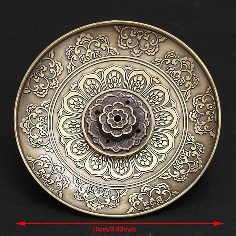 Retro Incense Holder Metal Dragon And Phoenix Lotus Incense Burners For Incense Sticks Cone Censer Plate Buddhism Home Decor - petguardiansupplies