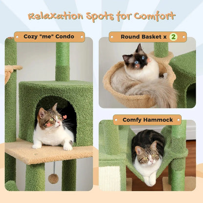 Domestic Delivery Multi-Level Cat Tree Tower Climb Furniture Scratching Post for Indoor House Pet Supplies Kitten Toy Cozy Condo - petguardiansupplies