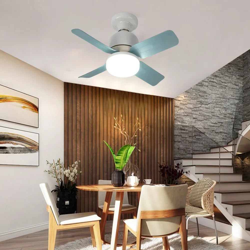 Ceiling Fan Lights E27 14W 85-264V Silent LED Electric Ceiling Fan Lamp With Remote Control for Living Room Bedroom Balcony - petguardiansupplies