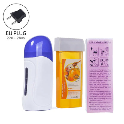 Honey Epilatory Waxing Kit Depilatory Roll on Wax Heater Machine with Refillable Wax Cream&100PCS Waxing Papers For Hair Removal - petguardiansupplies