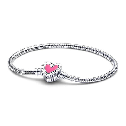 Pandora 925 Silver Moments Heart Closure Bracelet for Women Christmas and Birthday Gifts Fit Original Jewelry Accessories DIY - petguardiansupplies