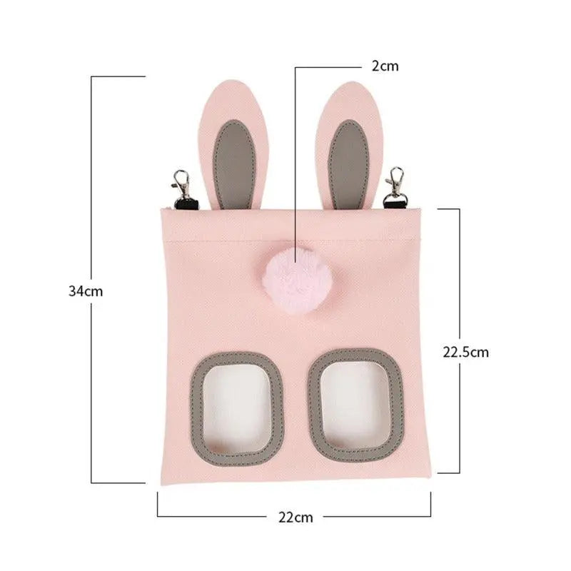 PU Leather Hay Feeder Bag Pet Storage Bag Reusable Food Dispenser Lightweight Hanging Rabbit Bunny Feeding Tote for Chinchillas - petguardiansupplies