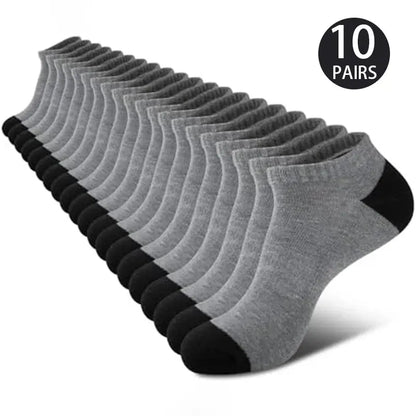 10 Pairs of High-Quality Men's Sports Fitness Running Socks For Spring and Summer Outdoor Leisure and Breathable Short Socks - petguardiansupplies