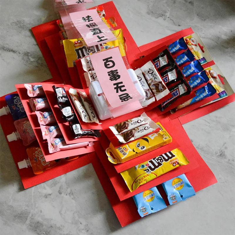 Explosion Box Diy Explosion Surprise Gift Box Assembled Handmade Snack Box For Birthday Gift Anniversary Valentines Day Wedding - petguardiansupplies