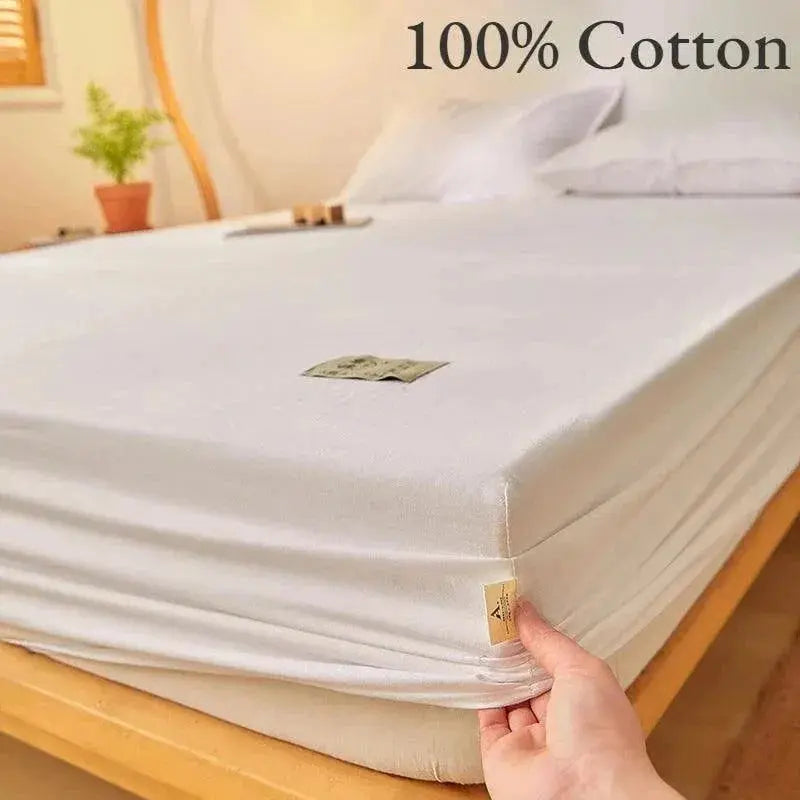 Fitted Bed Sheet Luxury Egyptian Pure Cotton Mattress Cover Bedspreads Elastic Bed Linens Soft Bedsheet (Pillowcase Can Order) - petguardiansupplies